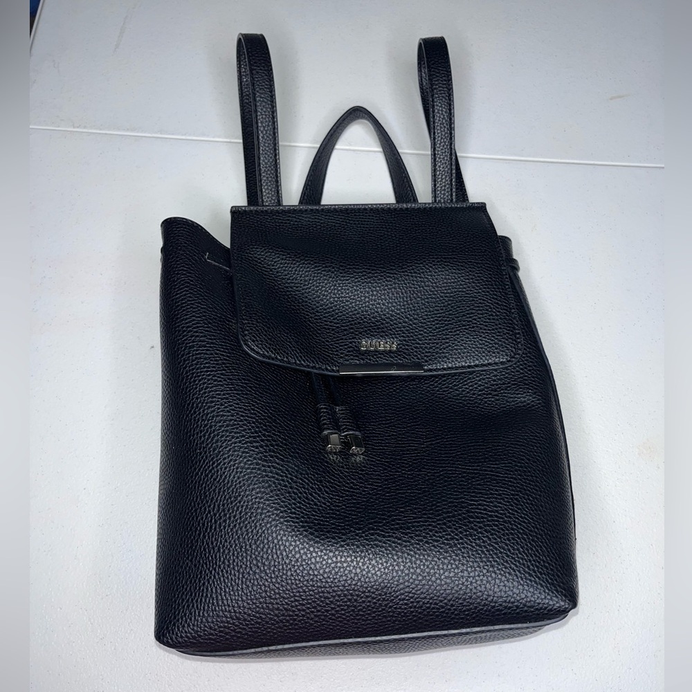 Guess Bucket Draw String Leather Backpack In Perf… - image 1